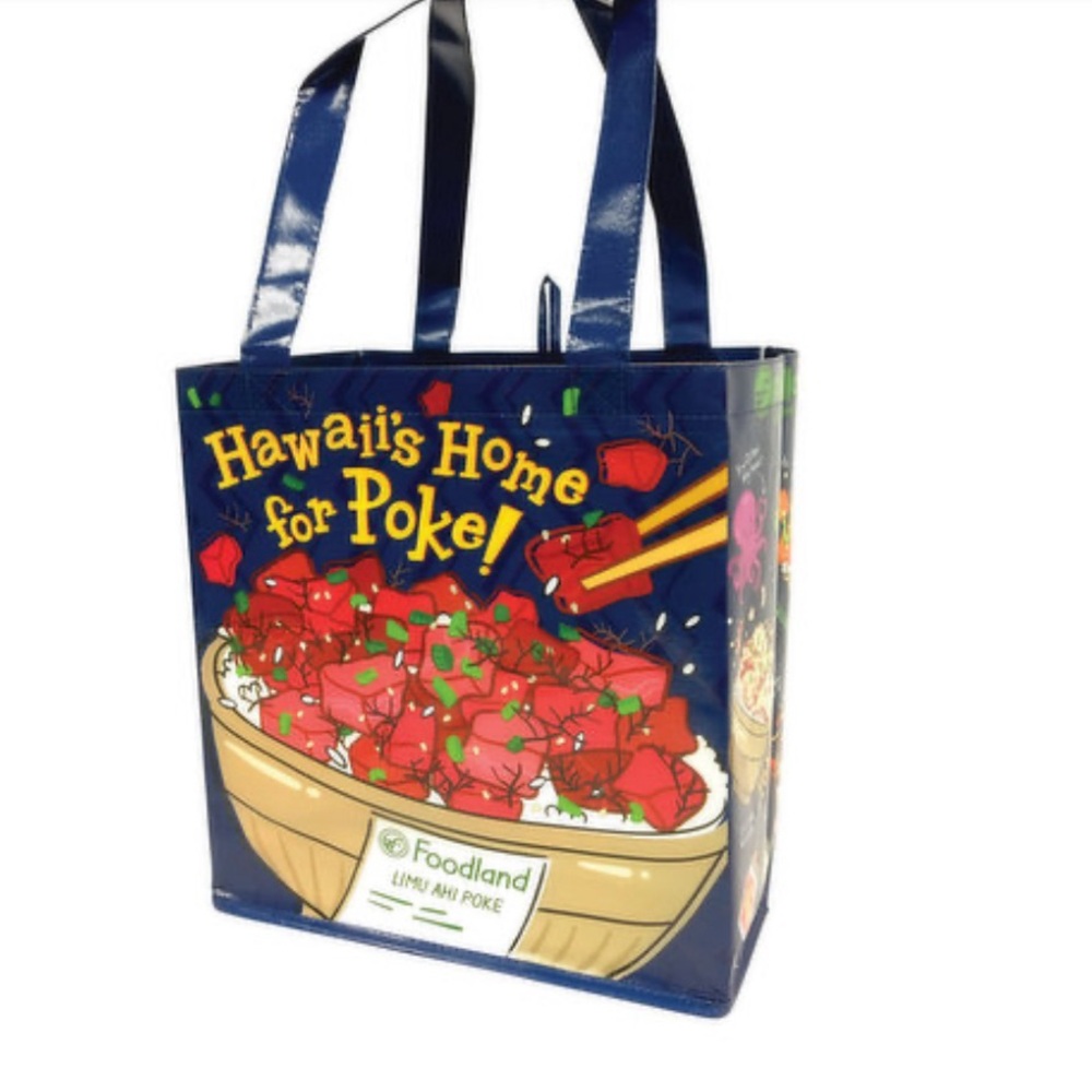 HAWAII  FOODLAND poke REUSABLE Insulated SHOPPING BAG
